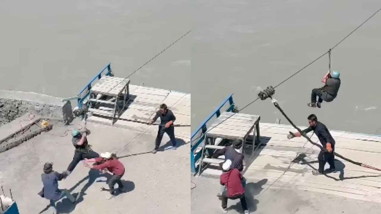 viral zip line video