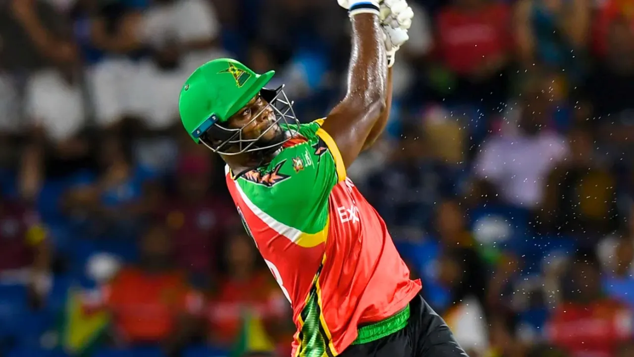 RCBs Romario Shepherd scored 73 runs in just 34 balls during caribbean preimer league