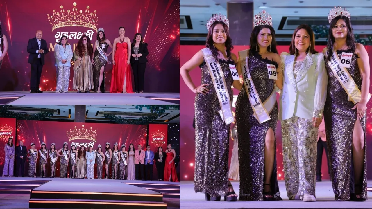 Dr Swetha Karlapudi Amrita Kaur Sokhi and Rekha Paladi become Grihalakshmi Mrs India 2025