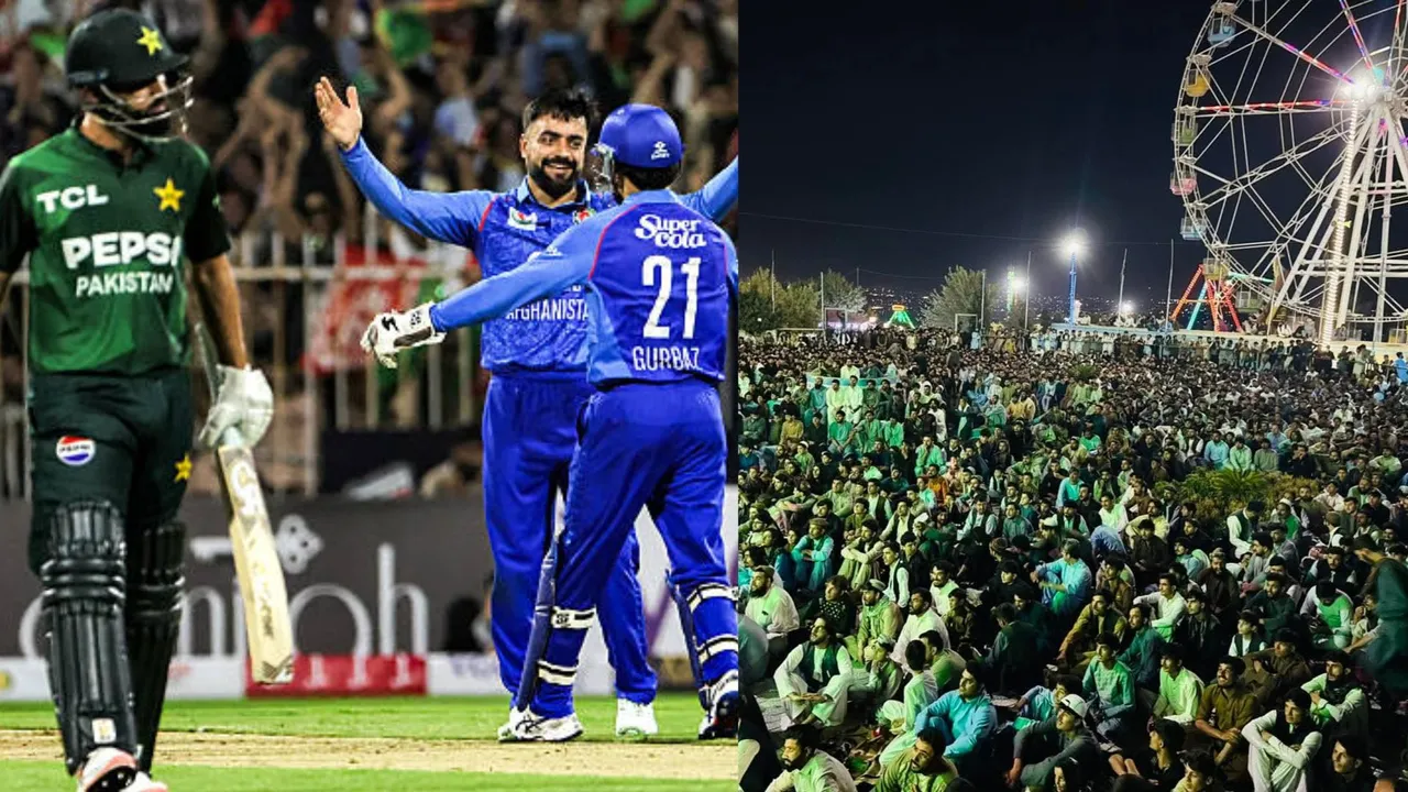 Thousands of people gathered in kabul to watch Afghanistan vs pakistan tri series match