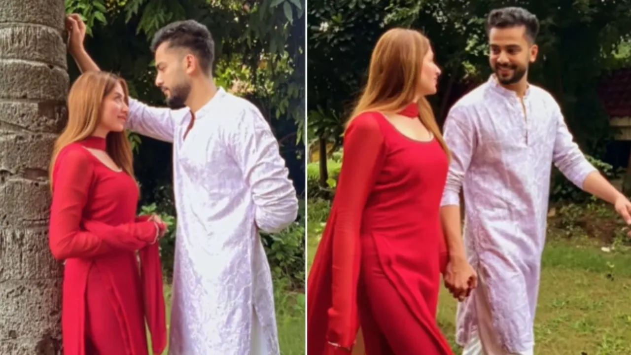 Elvish Yadav and Mahira Sharma romantic style dance video viral on social media
