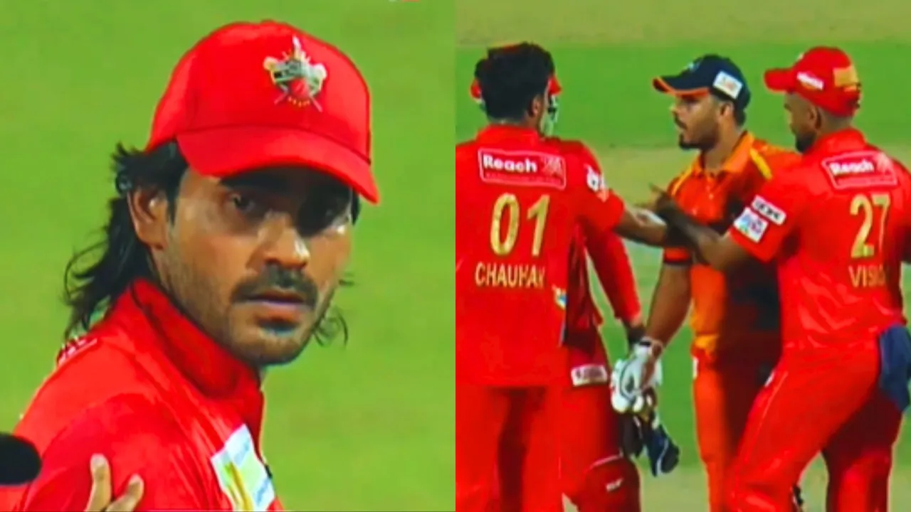 Nitish Rana Digvesh Rathi indulged into a Fierce fight during dpl video goes viral