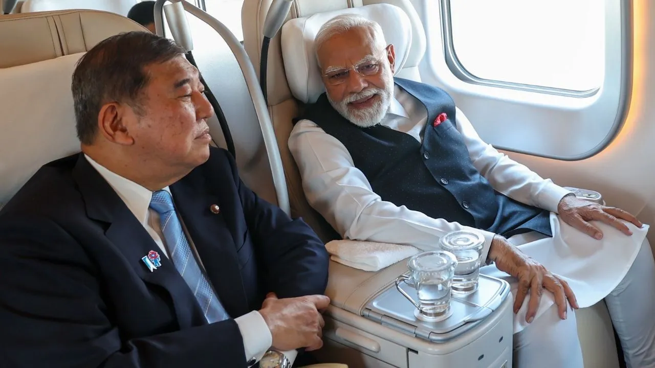 PM Modi Bullet Train journey With Japanese PM during Japan Visit