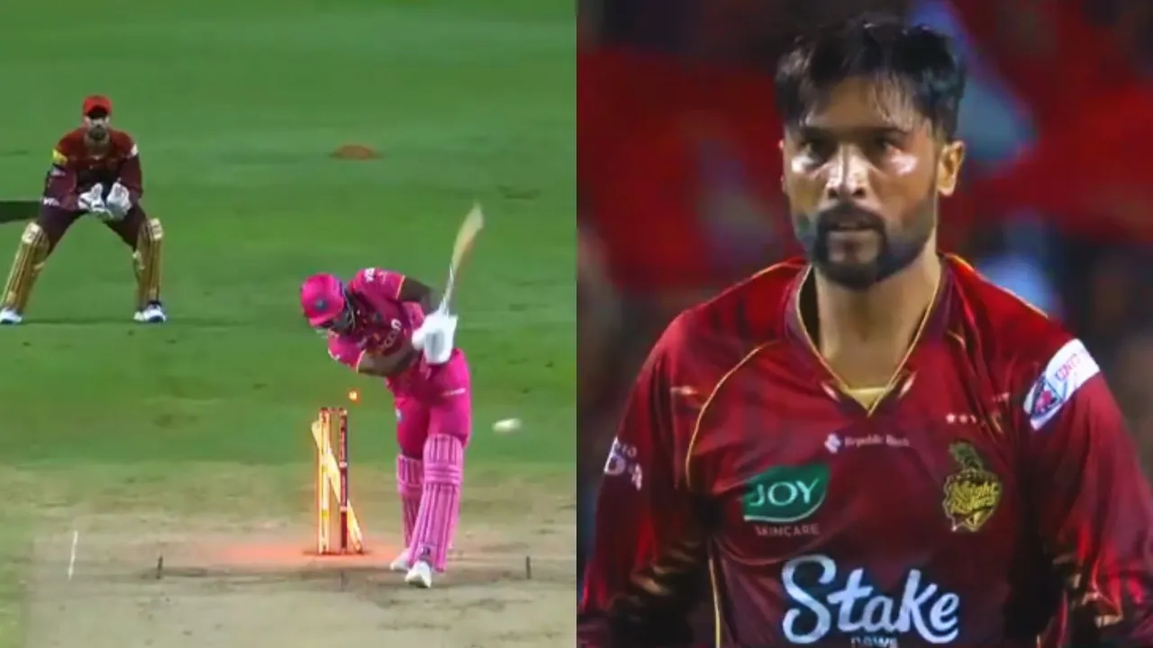 batsman hit a six bowler took revenge on the very next ball clean bowled him on a yorker