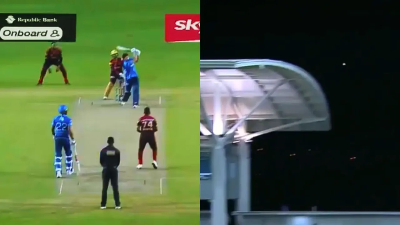 Tim David hit such a powerful six to Narine Pollard couldn't stop himself from applauding