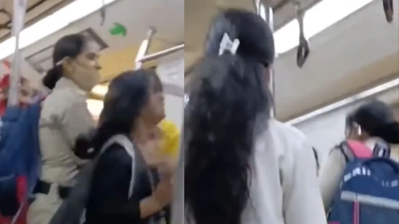 Delhi Metro Viral Video of two women Fighting each other