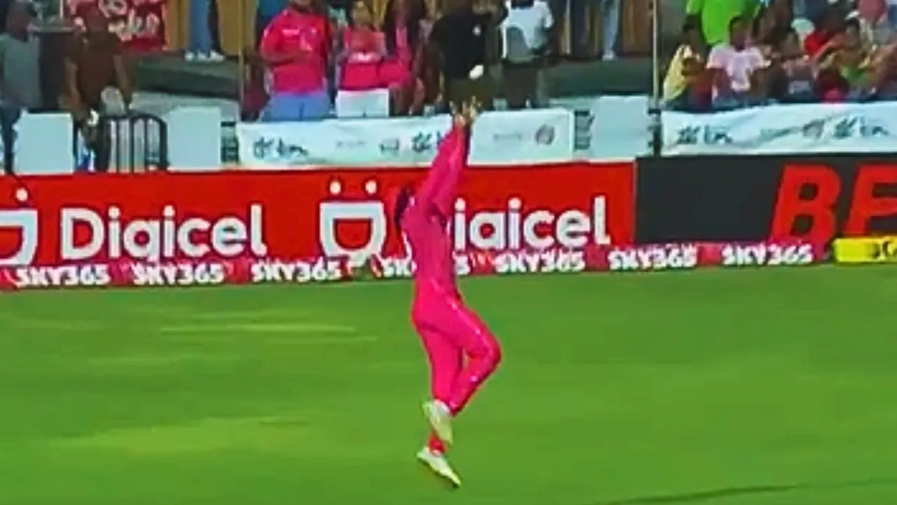 Kofi James caught a flying catch in the cpl 2025 which drew attention on social media