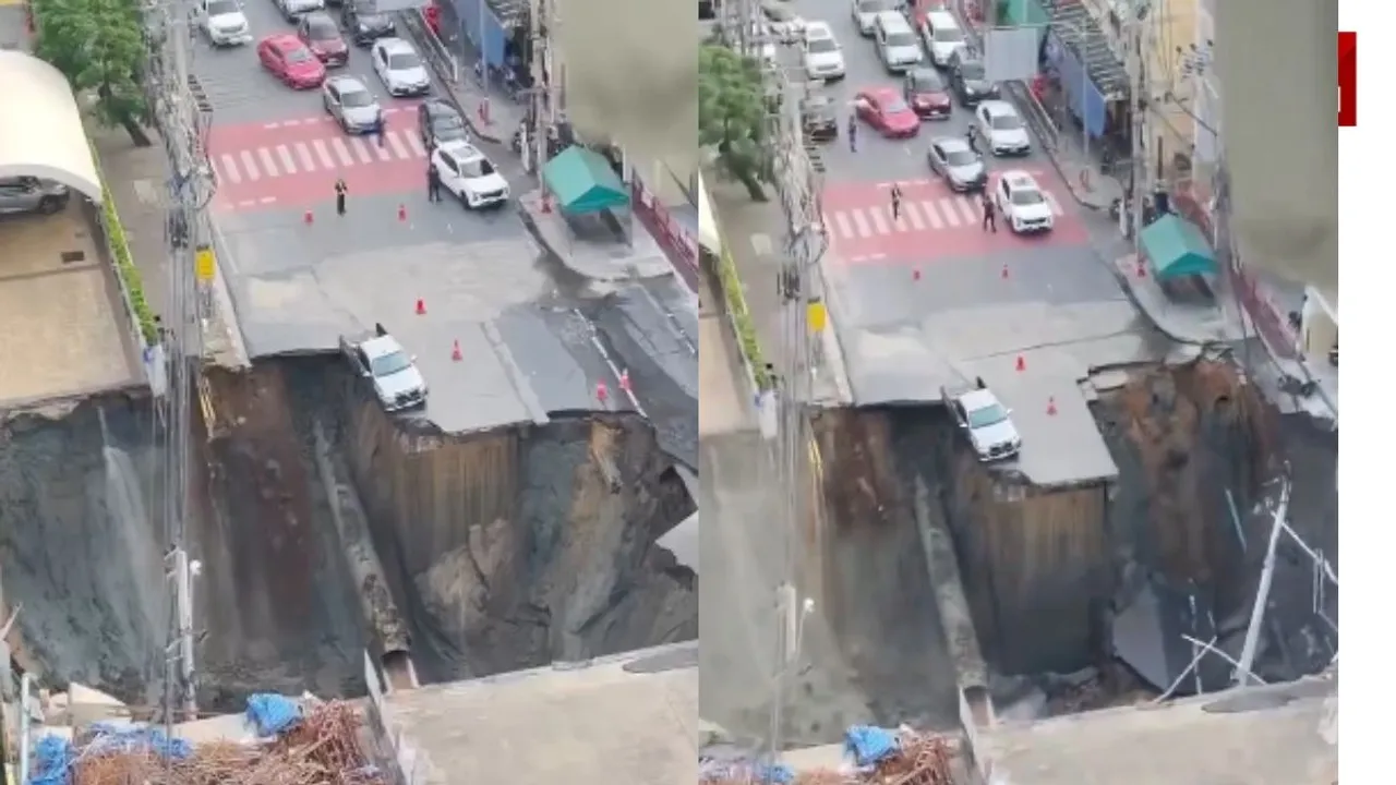 ground collapsed in Bangkok