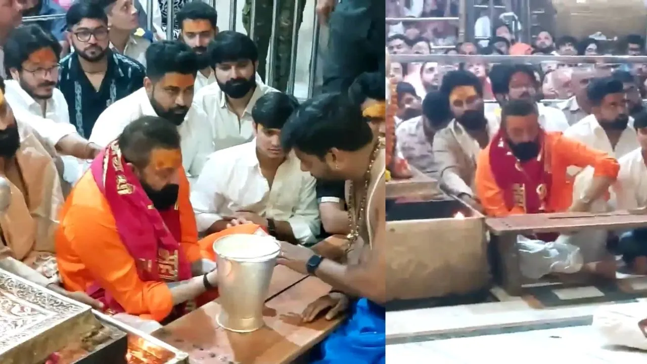 Sanjay Dutt visited Mahakaleshwar temple he also participated in Bhasma Aarti of Lord Shiva video vi