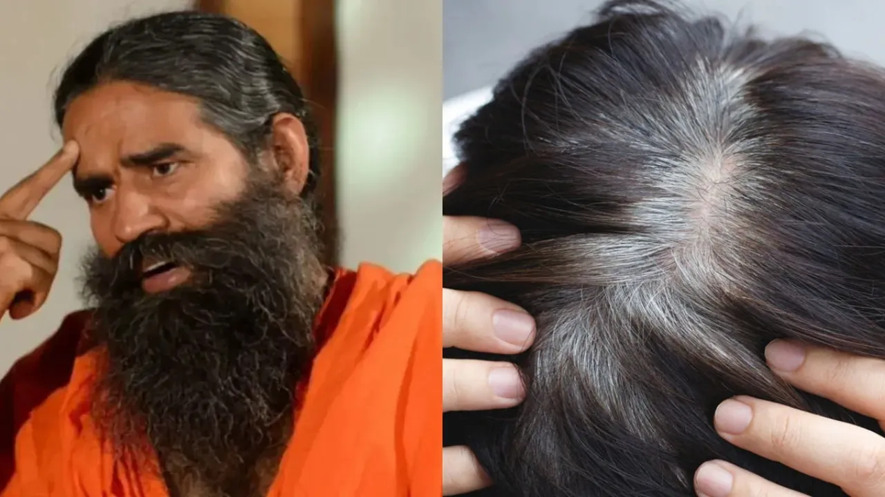 baba ramdev on white hairs