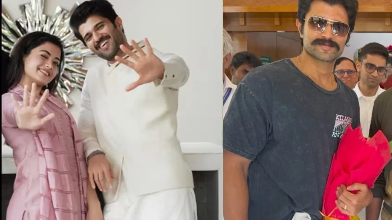 Vijay Deverakonda engagement ring seen his hand After engagement with Rashmika Mandanna picture vira