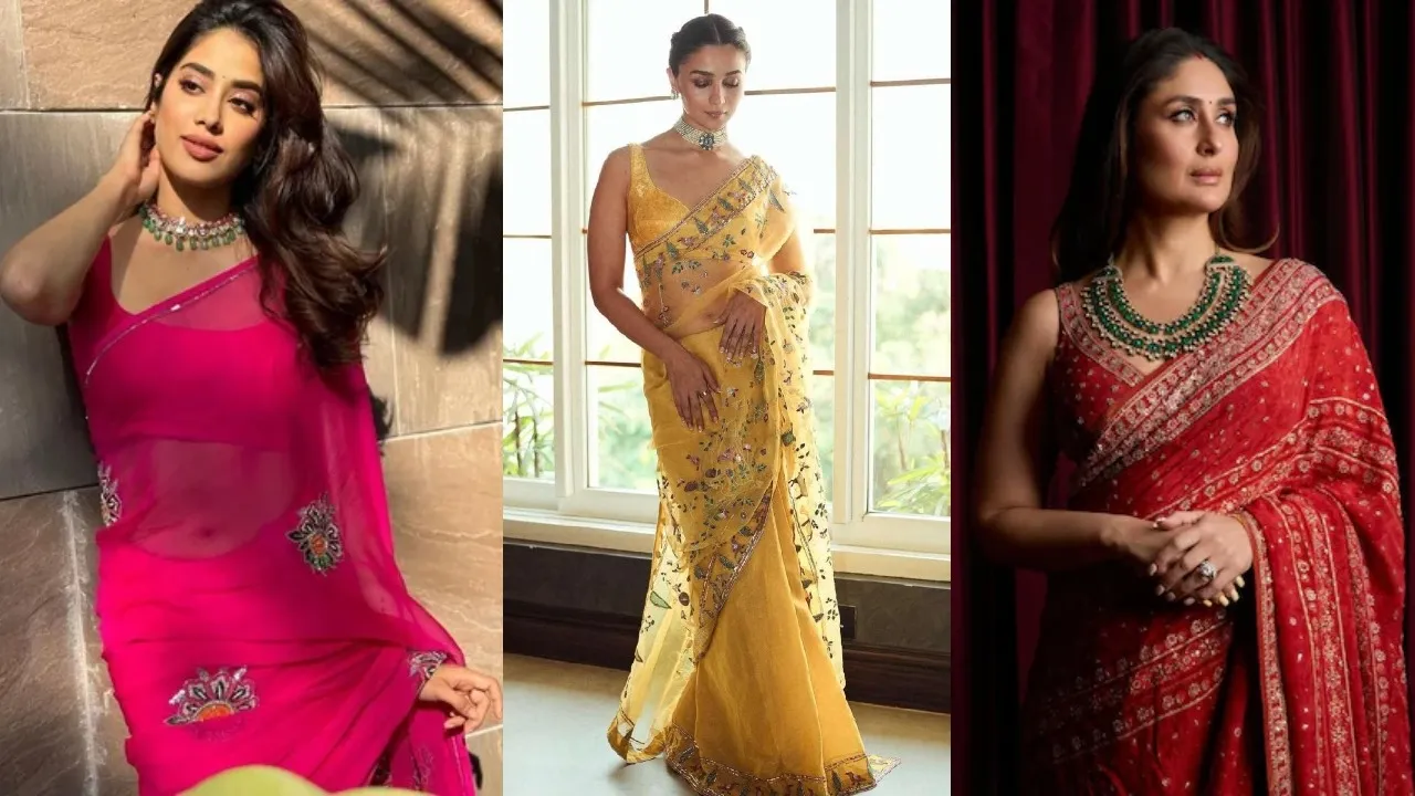 Karva Chauth 2025 This Karva Chauth want to look beautiful try Alia Bhatt Janhvi style