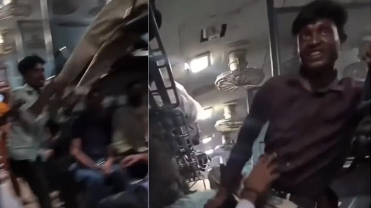 viral train video fight