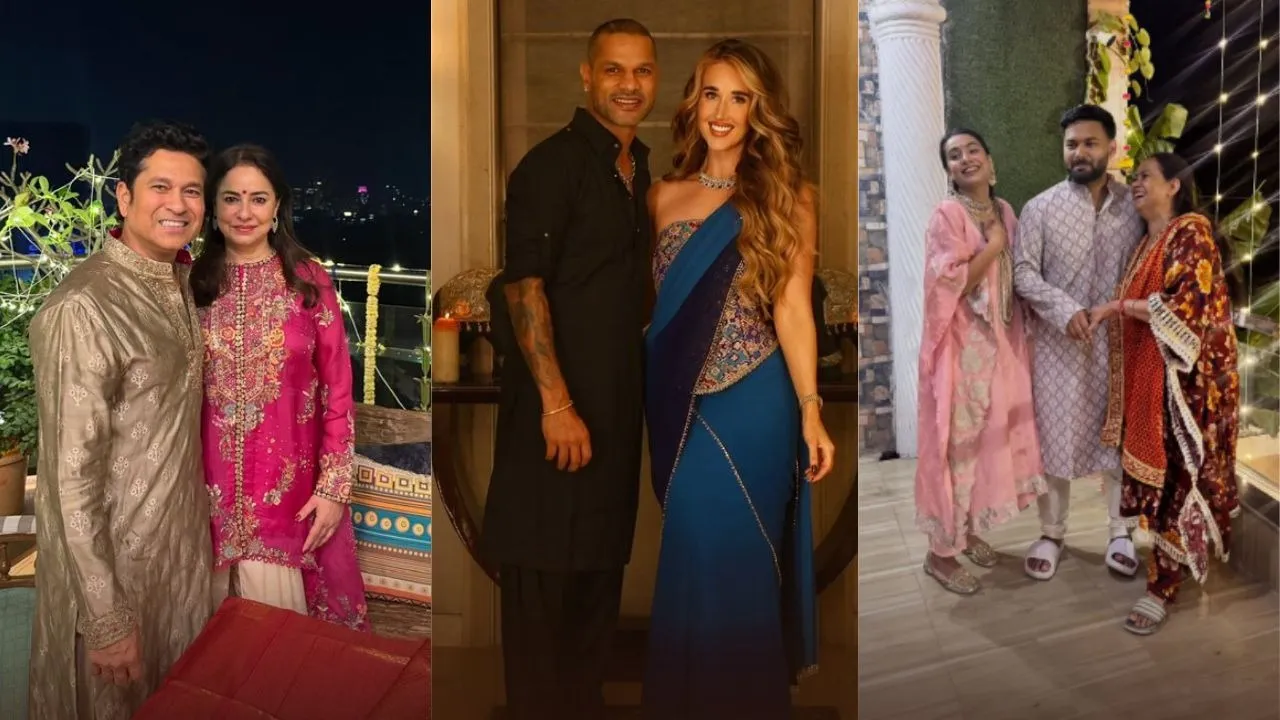 indian cricketers share diwali celebration photos on social media