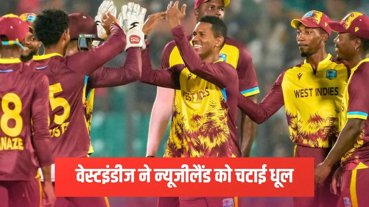 West Indies beat New Zealand in the 1st T20I Mitchell Santner Stormy innings went in vain