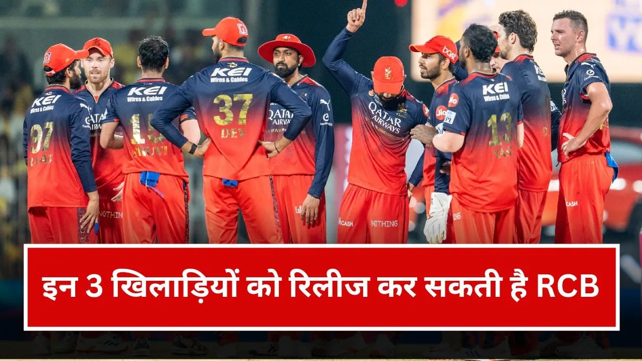 IPL 2026 Mini Auction: इन 3 खिलाड़ियों को रिलीज कर सकती है RCB, 8.75 करोड़ का खिलाड़ी लिस्ट में शामिल