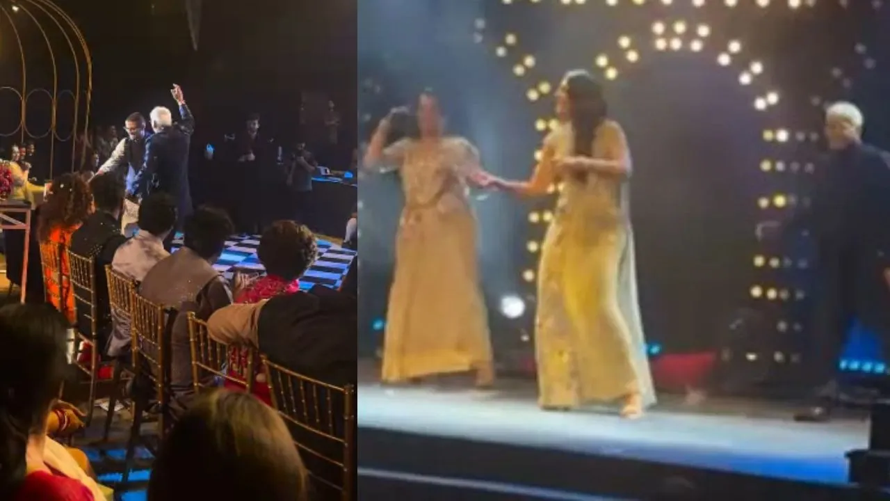 Smriti Mandhana father shrinivas mandhana danced at the sangeet function video viral