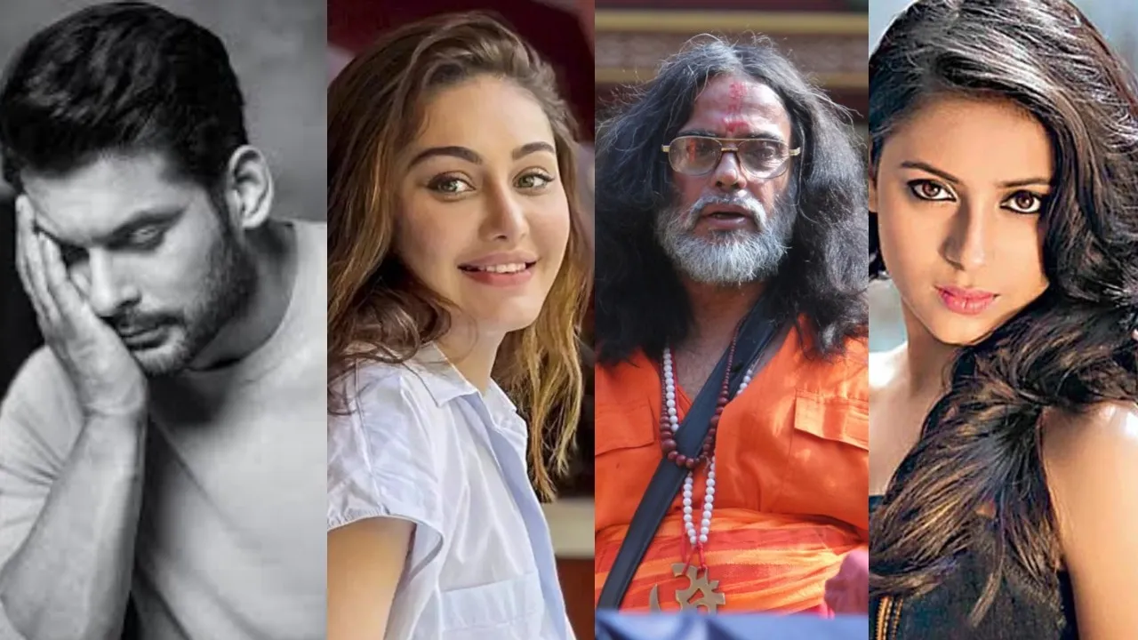 Bigg Boss Contenstant Sidharth Shukla Shefali Jariwala Sonali Phogat Pratyusha Banerjee Swami Om who