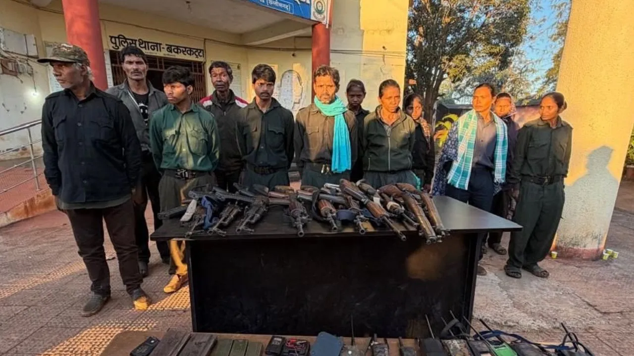 One crore rupees awardee Ramdher majji Surrenders with 11 Naxals today