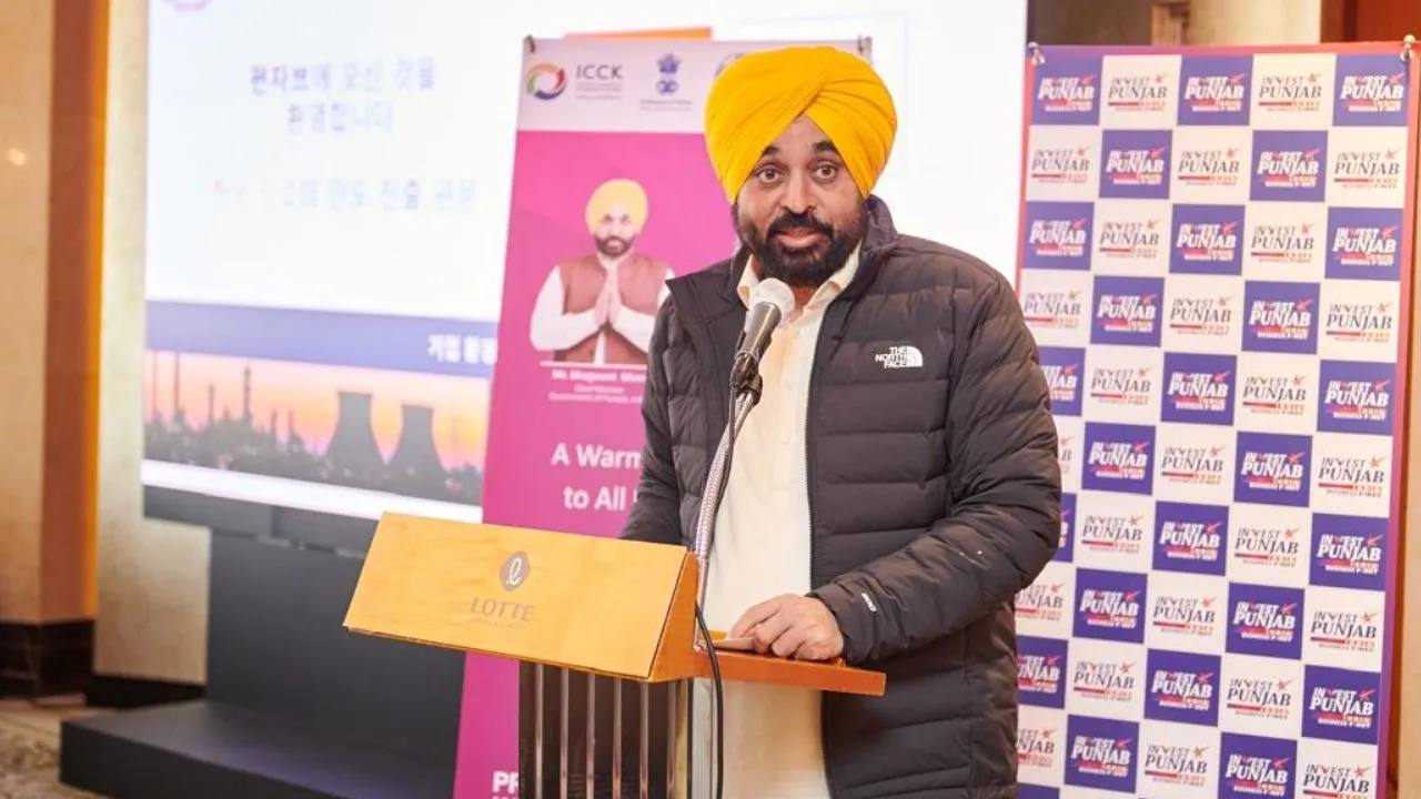 Punjab CM Bhagwant Maan South Korea Visit today for Investor Summit