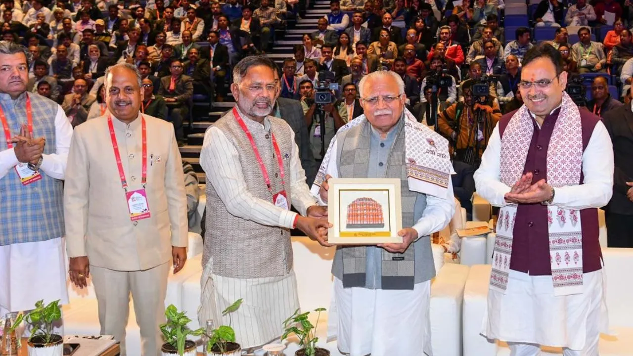 Battery energy storage Special Session on Non-Resident Rajasthani Day event at Jaipur Manohar Lal Khattar CM Bhajanlal Sharma
