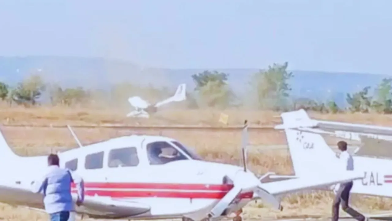 Trainee Plane Crashes in saugor of MP