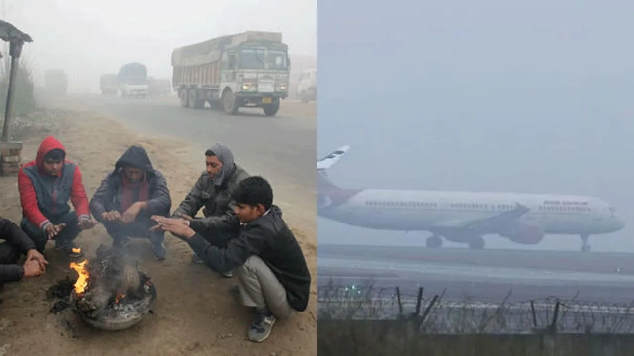Cold Wave in India Delhi Airport Flight Cancelled