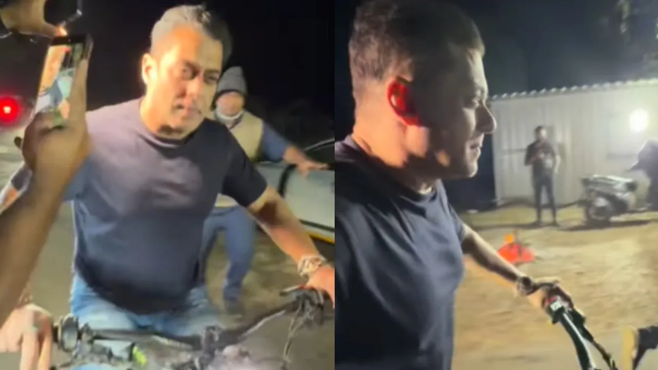 Salman Khan On Birthday at panvel farmhouse riding cycle