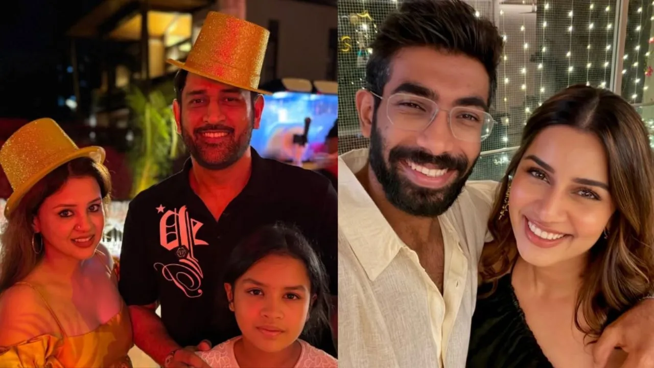 Dhoni and Bumrah with families