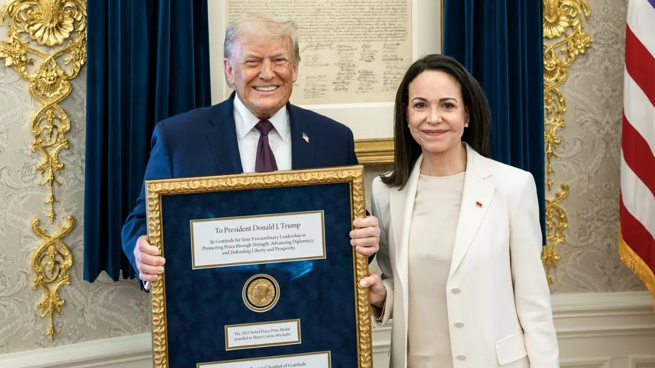 Venezuelan Nobel Laureate Maria Corina Machado Gifts Noble Peace Prize to US prez Donald Trump know is it Technically Possible
