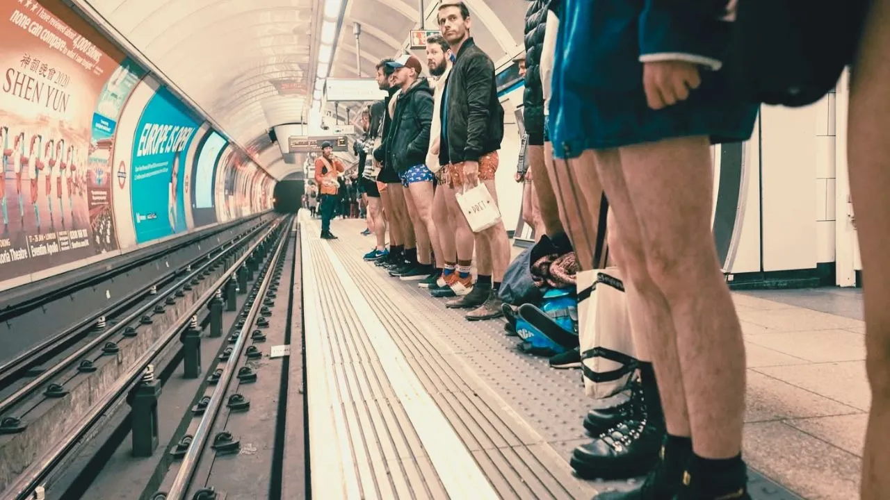 No Trousers Tube Ride Celebrates in London