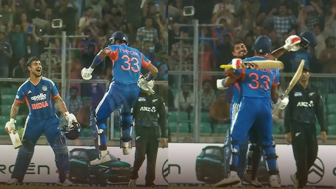 IND vs NZ 5th t20i hardik pandya celebration viral on ishan kishan century