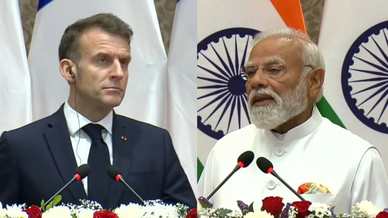 pm modi and emmanuel macron bilateral talks press confrence
