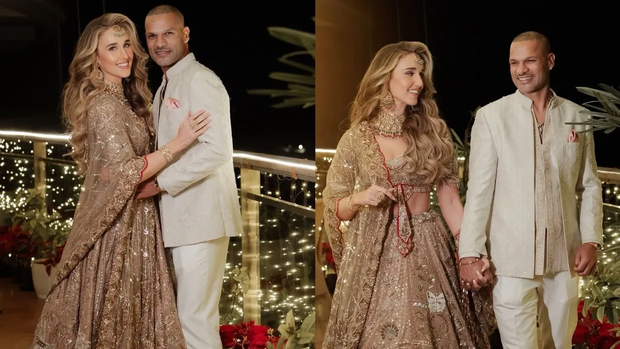 Shikhar Dhawan shares sangeet night photos with fiance sophie shine
