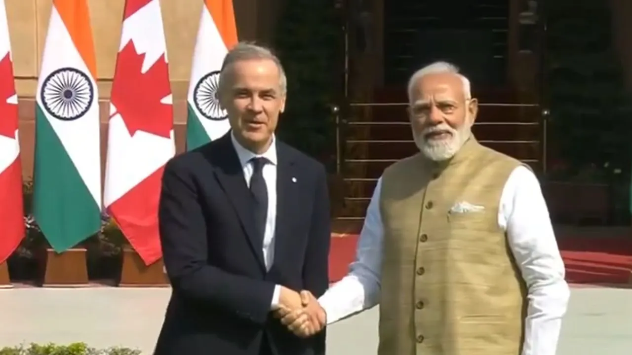 Canadian PM Carney Meets PM Modi in Hyderabad House Delhi