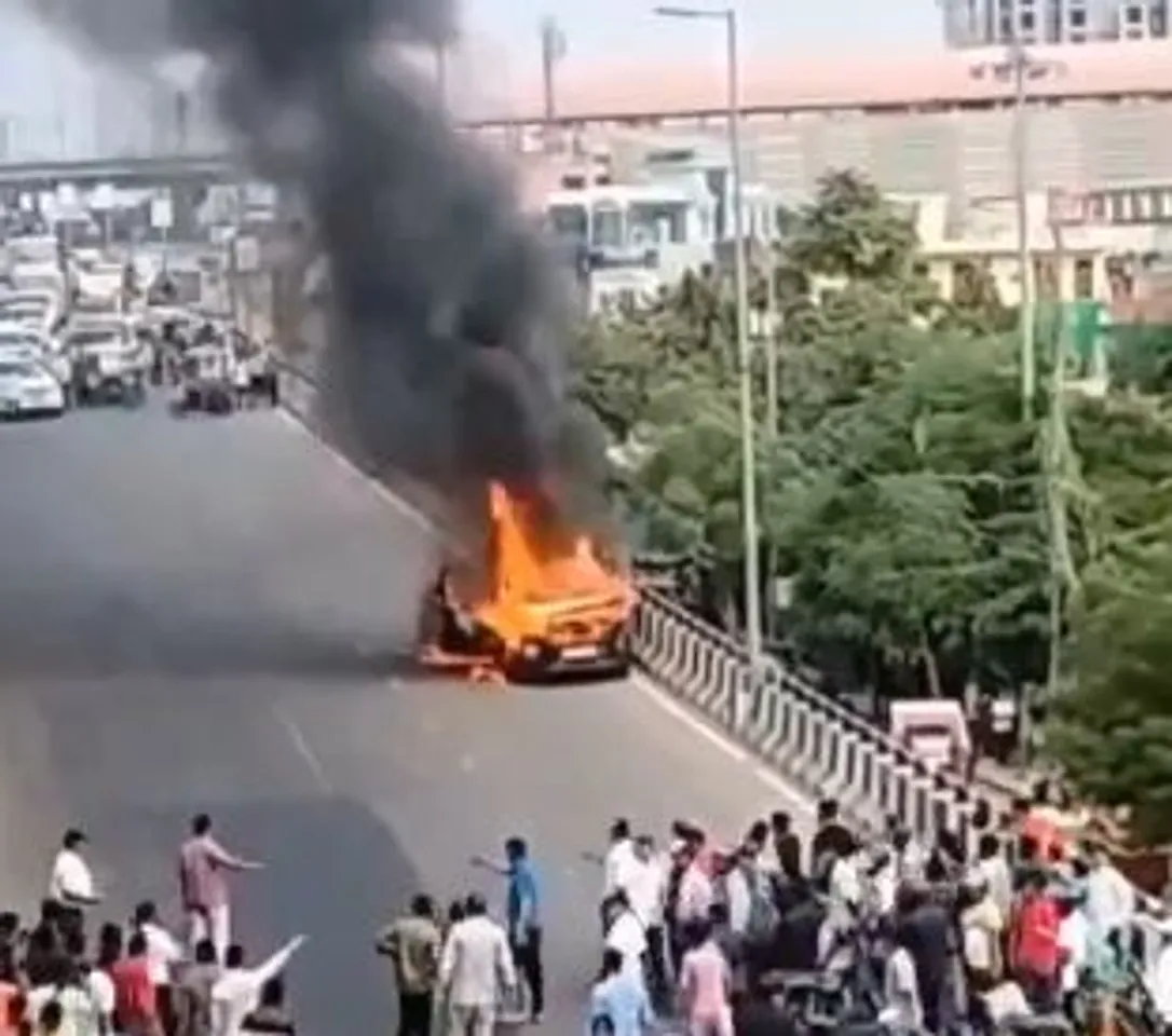 burning car