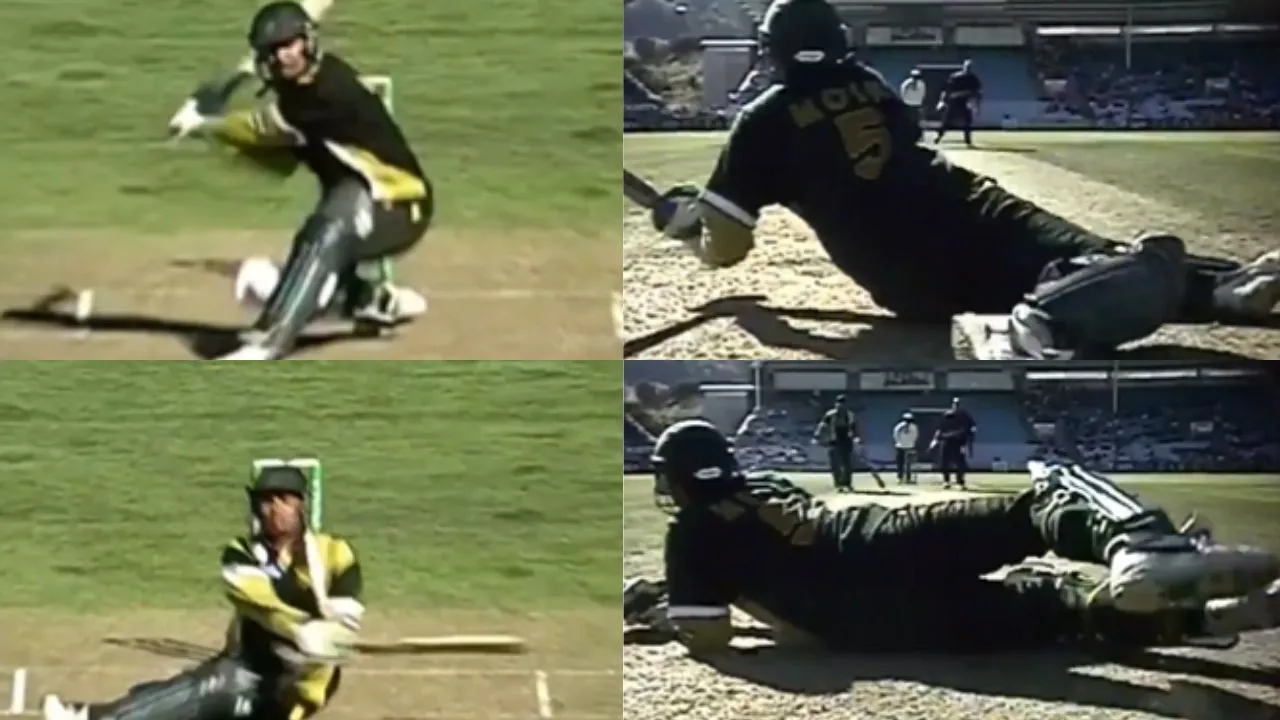 batsman hit six and he himself fell asleep on the wicket watch video 