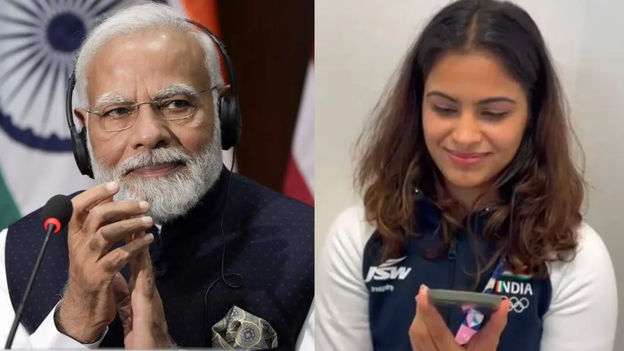 PM Narendra Modi talks to Paris Olympics 2024 Bronze medal winner Manu Bhaker 