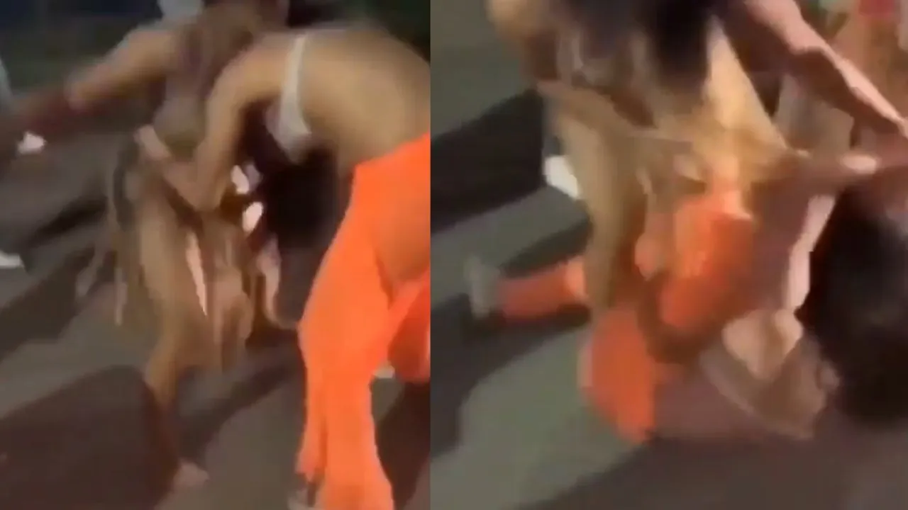 women fight video