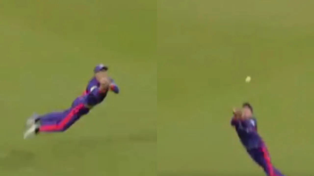 Mitchell Santner takes unbelievable catch in the hundred  watch viral video 