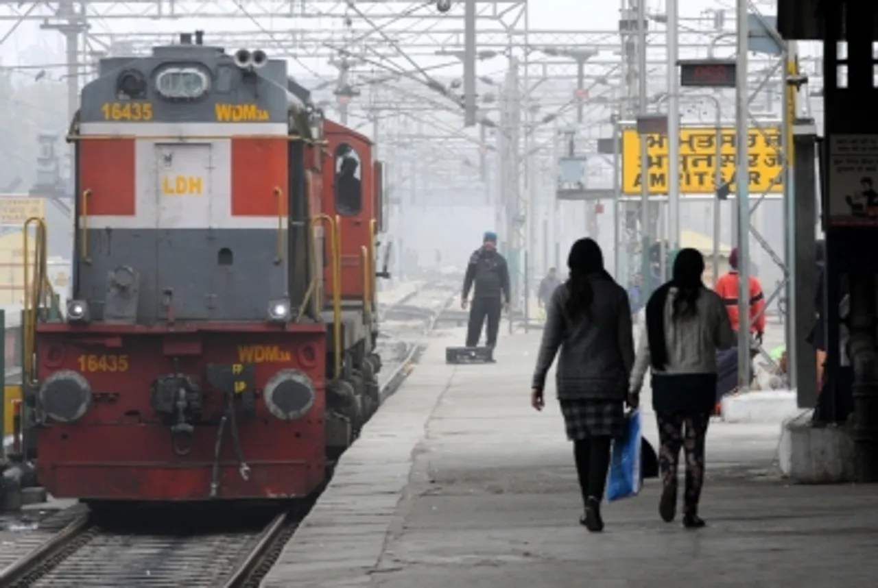 Dec 2019,Amritsar,Amritsar Junction railway station,chilly morning,fog,