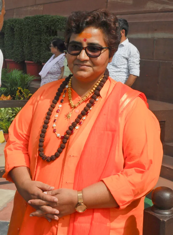 New Delhi: BJP MP Sadhvi Pragya Thakur at Parliament House