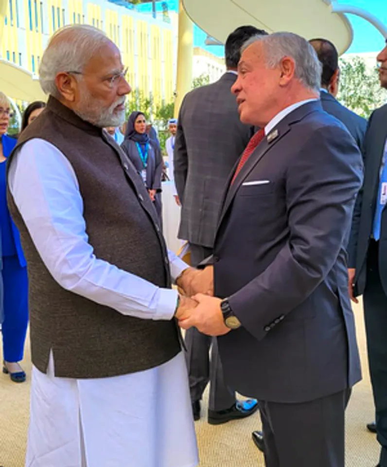 Dubai : Prime Minister Narendra Modi with King of Jordan Abdullah II
