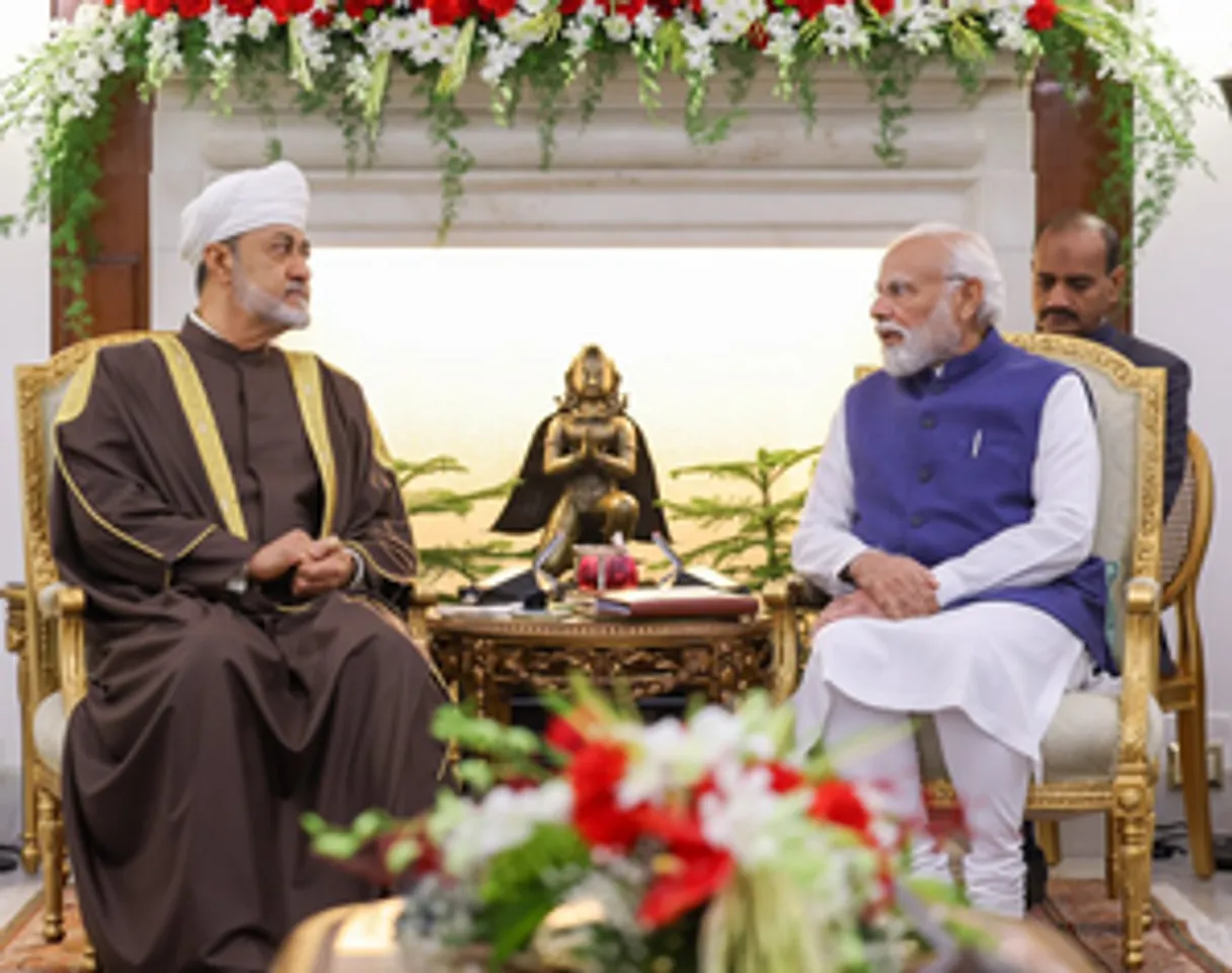 New Delhi: Prime Minister Narendra Modi and Sultan of Oman Haitham Bin Tariq during their meeting