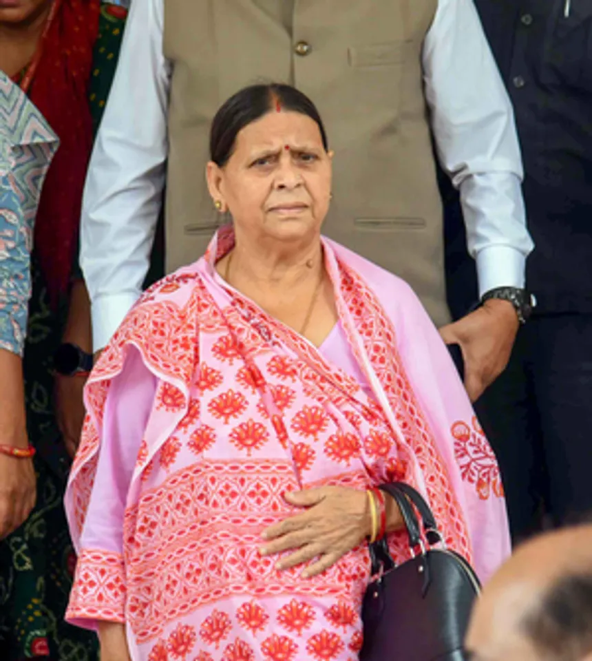 Patna: Former Bihar Chief Minister and RJD leader Rabri Devi leaves after attending the first day of monsoon session at state assembly