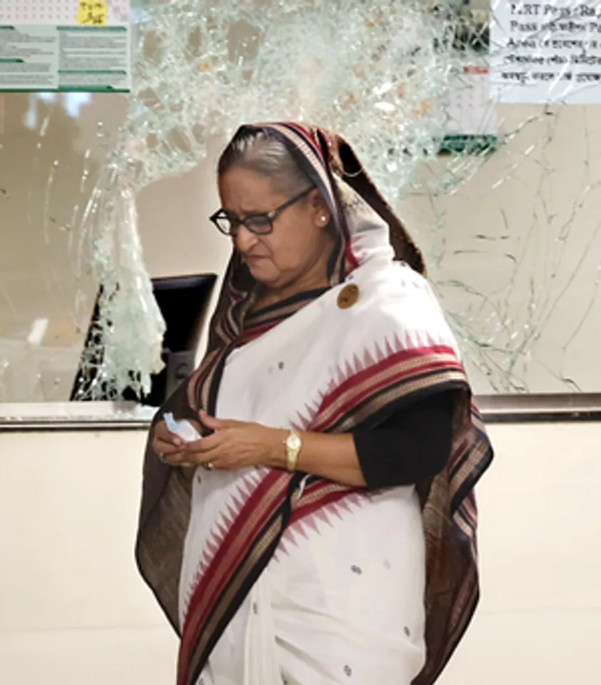 Bangladesh : A file picture of Bangladesh Prime Minister Sheikh Hasina who resigned from her position