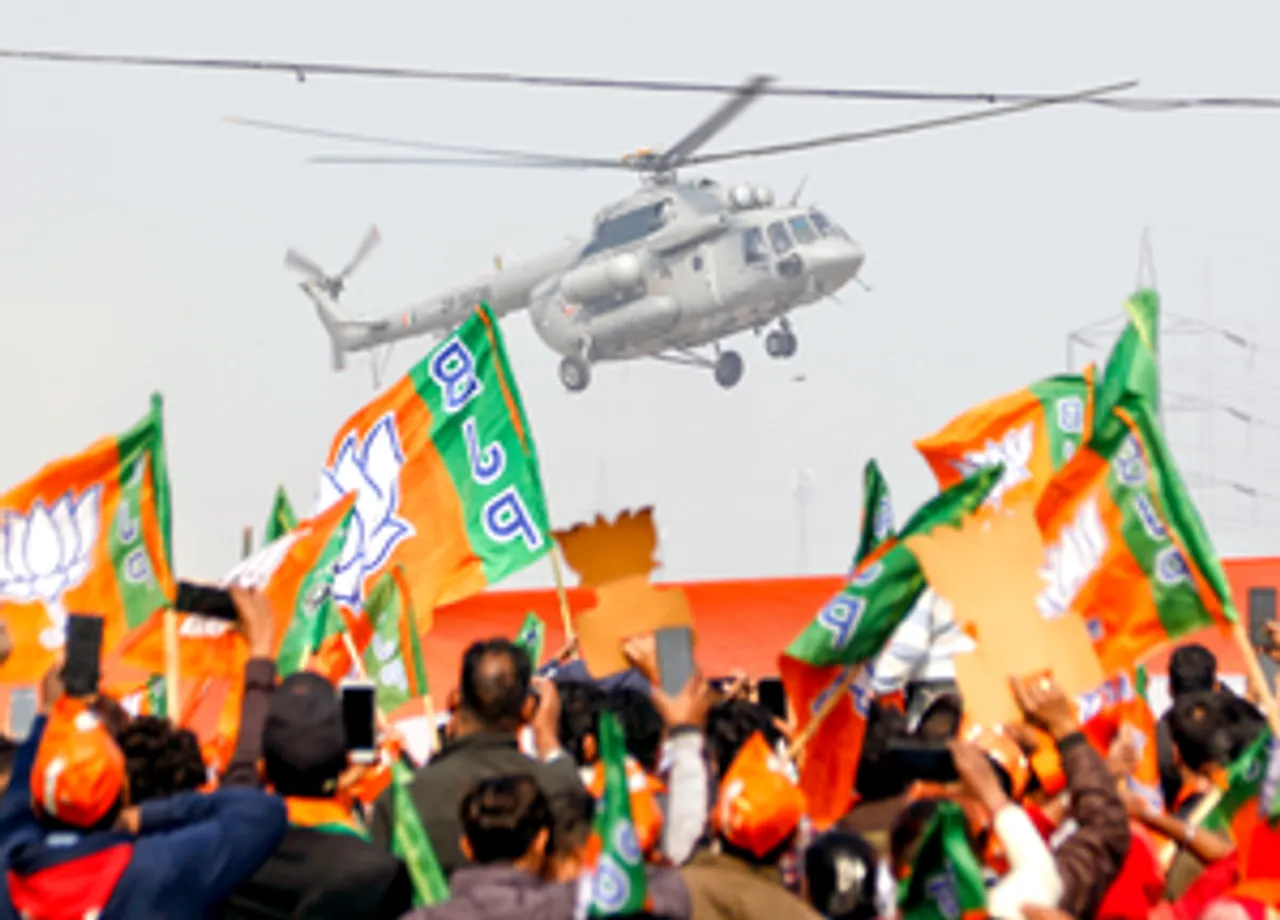 New Delhi PM Modi attends a public meeting for the Delhi Assmbly Elections