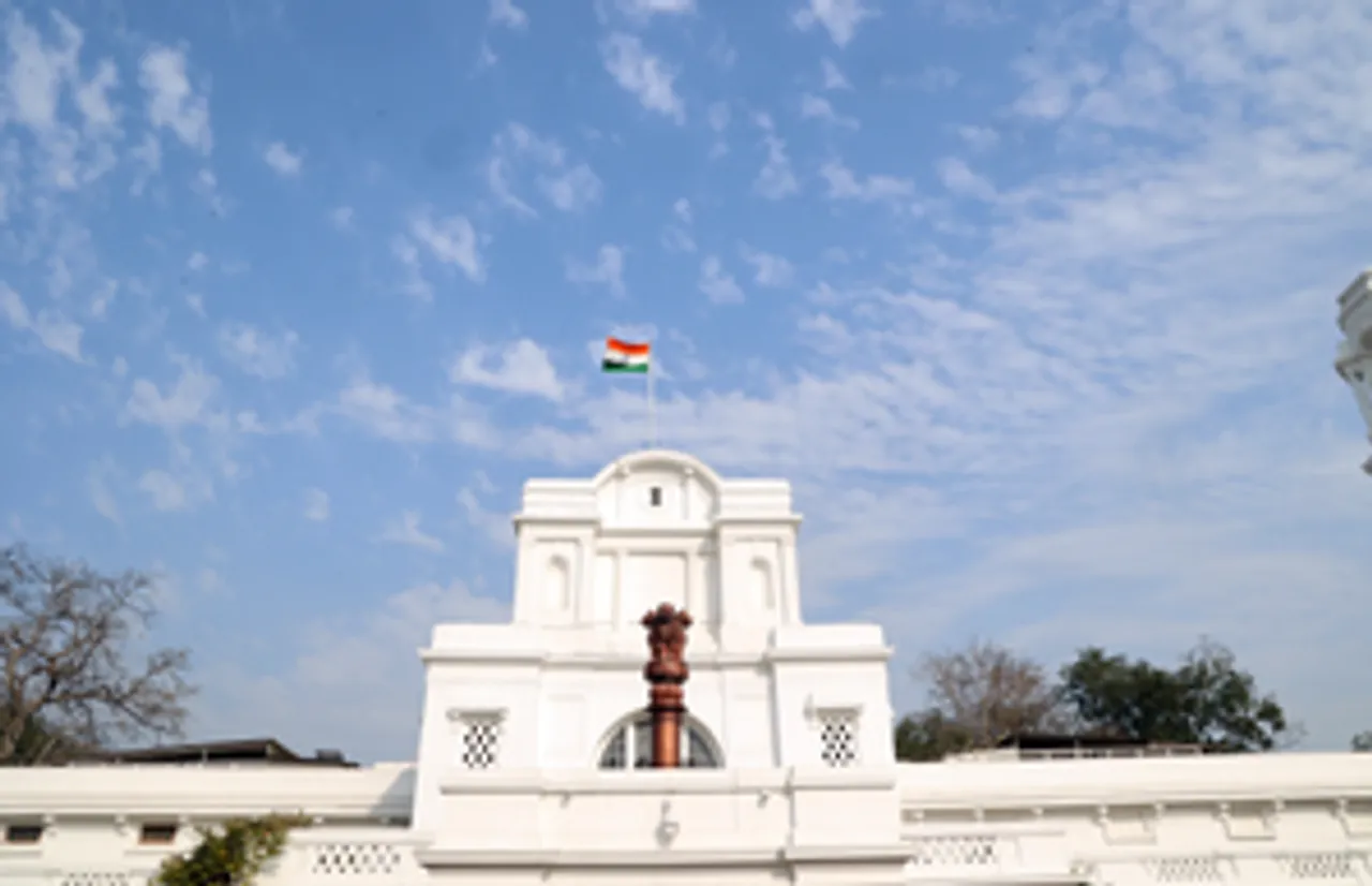 New Delhi: A view of the Delhi Assembly building under clear skies
