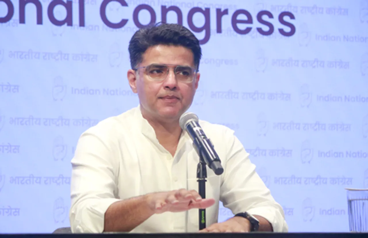 New Delhi: Sachin Pilot Addresses Press Conference at AICC Headquarters