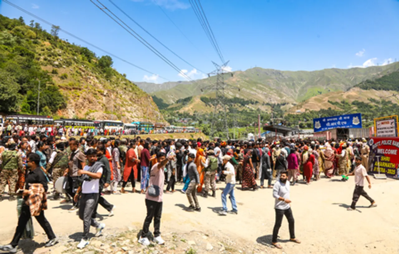 Ramban: Devotees at Shrine Board Camp in Baninal